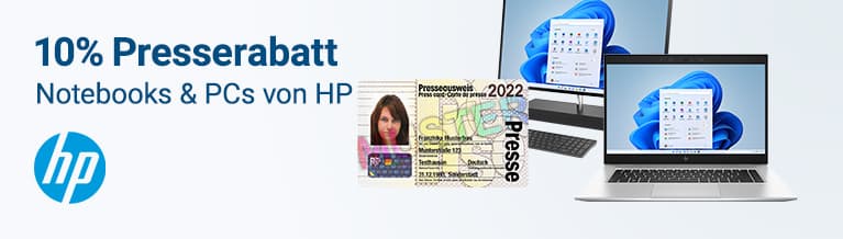 Jetzt 10% Presserabat beim Kauf von Notebooks und PCs von HP